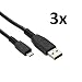 Produktbild Saxonia [3er Pack] 1m Micro USB zu USB 2.0 Kabel Ladekabel Datenkabel | Universal für Tablet Smartphone und E-Book Reader (ebooks), 1 Meter kurz und handlich, Schwarz