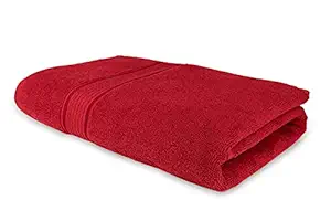 Roseate Elegance 100% Cotton (550 GSM / 70x140 cm) Large Bath Towel Ultra Soft Super Absorbent/Anti Bacterial (Red) Pack of 1