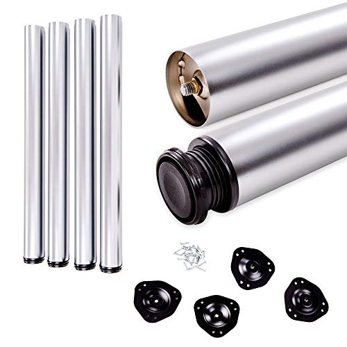 Preisvergleich Produktbild Tischbeine, höhenverstellbar / SOSSAI® Standard STBAL / Design: Aluminium / Set: 4 Stück / Montagezubehör inklusive / Höhe: 71 cm (710 mm), einstellbar +2cm