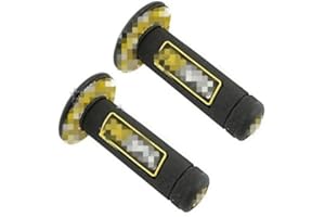 Alamor Motocicleta Dirt Pit Bike 7/8 Pulgadas Manillar Caucho Brake Hand Grips-Yellow
