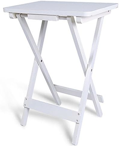 LJHA Folding table White coffee table Outdoor folding side table Children's desk small square table 610 * 450 * 300mm table