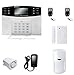 Produktbild BW LCD Sicherheits-Alarmsystem kabellos GSM Automatischer Notruf SMS Einbrecher-Alarm für zu Hause: GSM-Alarm-Kontrollsystem + klein Sirene mit Kabel + PIR-Bewegungsmelder + Tür-/Fenster-Sensoren + Kabellose Fernbedienung