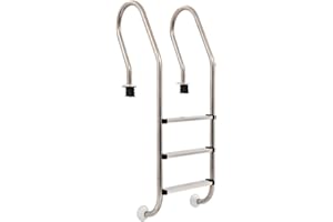 vidaXL Escalera Piscina con 3 Peldaños Acero Inoxidable 304 Rampa Accesorios Articulos SPA Hidromasaje Jacuzzi Terraza Jardin Patio Exteriores 120cm