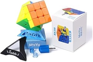 TaoLeLe 3x3 Speed Cube, MOYU RS3M 2021 Maglev Version 3x3 Magic Cube Puzzle Cube Adjustable Elasticity for Smoothly Turning Fast Cube Toys for Kids Adults Boys Girls
