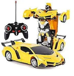 Amitasha Rechargeable 2in1 Remote Control Transform Robot Car Toy for Kids - Assorted