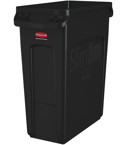 Rubbermaid Commercial Pattumiera Semicircolare Parete - 45 Litri, Aperta, Acciaio, FGSH12EPLTBK