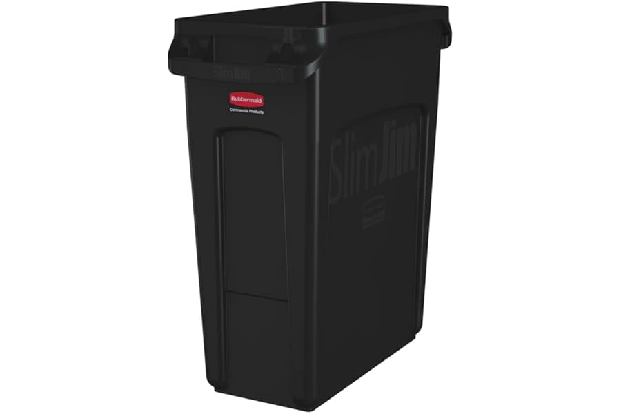 Rubbermaid Slim Jim Rubbish Bin, 60L, Black