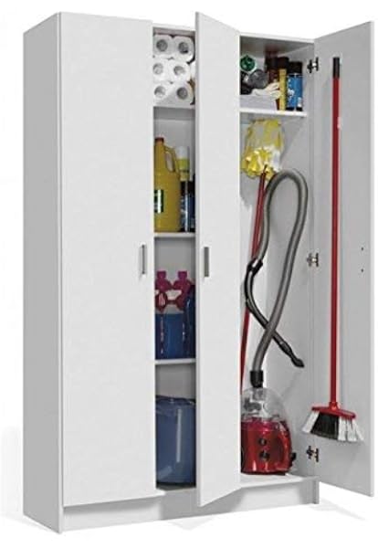 Tall White 3 Door Utility Universal Storage Cupboard White Armario 3p Amazon Co Uk Kitchen Home