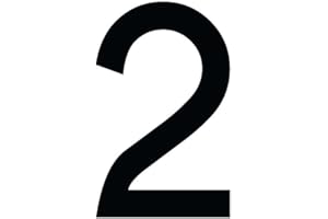 1PEAK Zahlenaufkleber Nummer 2, schwarz, 10cm (100mm) hoch, Aufkleber mit Zahlen in vielen Farben + Höhen, wetterfest