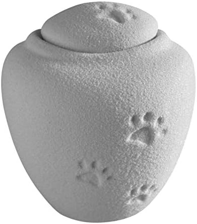 G.TZ Keepsake and Mini Cremation Urns for Ashes Pet - Biodegradable Urns - Natural Fine Sand Urn & Hand Engraved - White