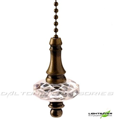 Dalton Electrical AccessoriesDecorative Antique Brass & Crystal Effect Bathroom Pull Chain/Pull Cord Replacement