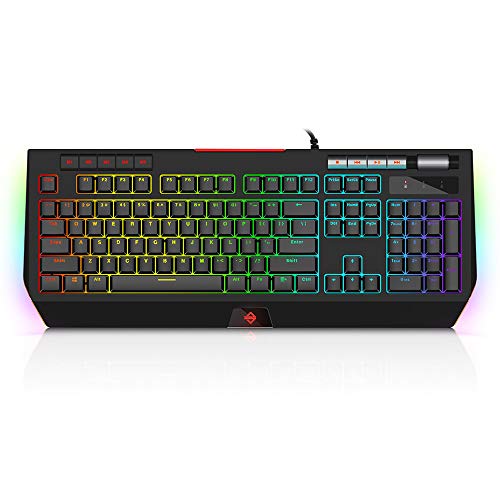 Preisvergleich Produktbild Godyluck AK525 Mechanische Tastatur RGB-Licht USB Kabelgebundene Gaming-Tastatur mit Hintergrundbeleuchtung Multimedia-Rolle Programmierbare 114 Tasten Gamer Schwarz SwitchKeyboard für Laptop PC