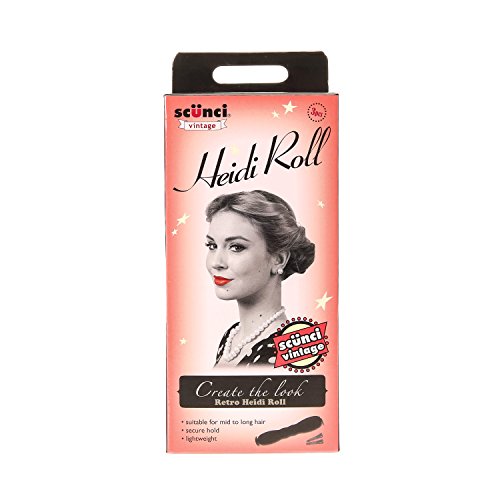 Scunci Girls and Womens Vintage Heidi Roll Kit in Black
