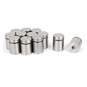 Persome Stainless Steel Frameless Clamp Hardware for Glass Standoff (19mm X 25mm, Silver)-12 Pieces