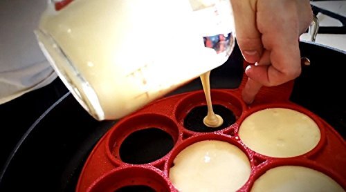 REDAN Perfekte Pancakes Machen Omelet Egg Fried Pancak Maker Silikon Küche Werkzeug Küchenhelfer Pancakes Fixator Making Tool (1Rot) - 3