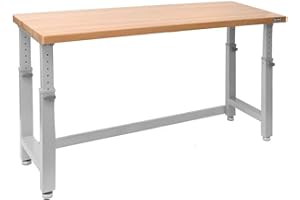 Seville Classics UltraHD® Height Adjustable Workbench, 72" W x 25" D x 28.5" to 42" H, Granite