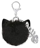 Der plüsch-schlüsselanhänger besteht aus Kunstfell und ist angenehm weich