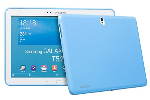 Juppa® Samsung Galaxy Tab Pro 10,1 Zoll SM-T520 SM-T525 TPU Silikon Tasche Hülle Schutzhülle mit HD LCD Displayschutz Schutzfolie Folie (Blau / Blue)
