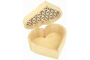 Artemio – Scatola Cuore Traforato, Legno, Beige, 16 x 14 x 7 cm