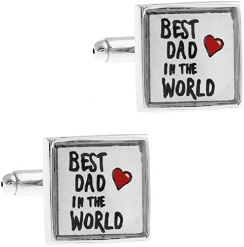 CIFIDET Best Dad in The World Father Gifts Cuff Links Fashion Men Shirt Cufflinks With Gift Box