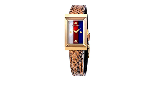 Часы Gucci Yellow gold PVD case cream red blue Sylvie web mother of