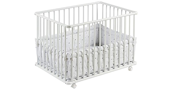 Parc All In Reglable Avec Roulette Premaman Blanc Amazon Fr Bebe Et Puericulture