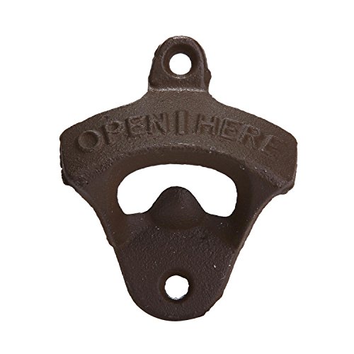 niceEshop(TM) Klassisch Wandmontierter Bierflaschenöffner für Bar (Braun)