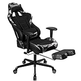 SONGMICS Chaise Gamer Fauteuil de Bureau Chaise pour Ordinateur Hauteur réglable (Noir + Camouflage)