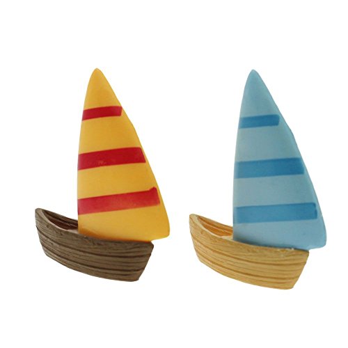 5Pcs DIY Miniatur-Segelboot-Boots-Art-Garten-Fee-Landschaft Ornament-Fertigkeit-Dekoration – zufällige Farbe - 3