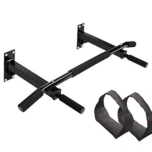 Bodyfit Wall Mounting Chin Up Bar and Ab Strap Combo