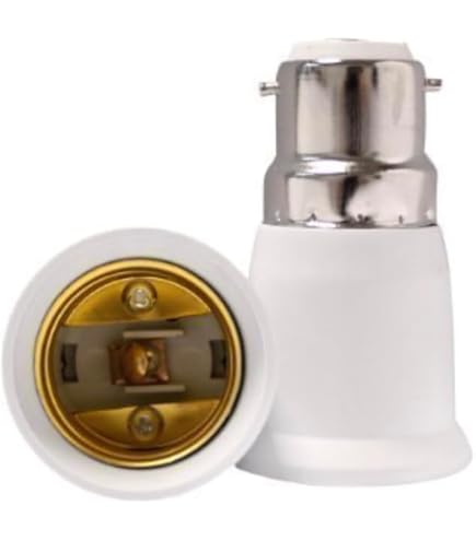 Adaptateur Douille E14 Femelle Vers E27 Mâle - Blanc, Pour Ampoules, Neuf
