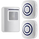 Nota: Incluye 2 unidad de receptor y 1 sensor de movimiento que requiere 3 pilas AAA (no incluidas). Tamaño del receptor: 80 x 76 x 33 mm. Tamaño del sensor: 80 x 59 x 45 mm.