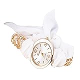 Damen Uhr, OverDose Art und Weise nette Frauen-Quarz-Armband Stoff Analog-Verpackungs-Armbanduhr-Geschenk (Weiß)