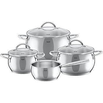 Silit Nobile Topfset 4-teilig, Töpfe mit Glasdeckel
