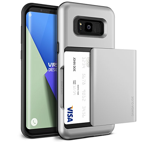 Preisvergleich Produktbild Galaxy S8 Hülle, VRS Design® Schutzhülle [Silber] Schlagfesten Case Kratzfeste Stoßsichere Handyhülle Halbautomatik Schiebetür mit Kartenfach [Damda Glide] für Samsung Galaxy S8 2017