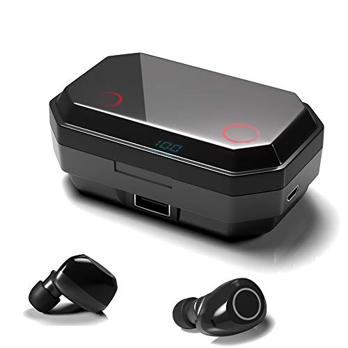 144 Horas de Reproducción con Nuestros Auriculares Inalámbricos, con Bluetooth 5.0 Auriculares Estéreo e Inalámbricos "in-Ear" con Estuche de Carga Rápida (Micrófono Incorporado, 3D Estéreo)