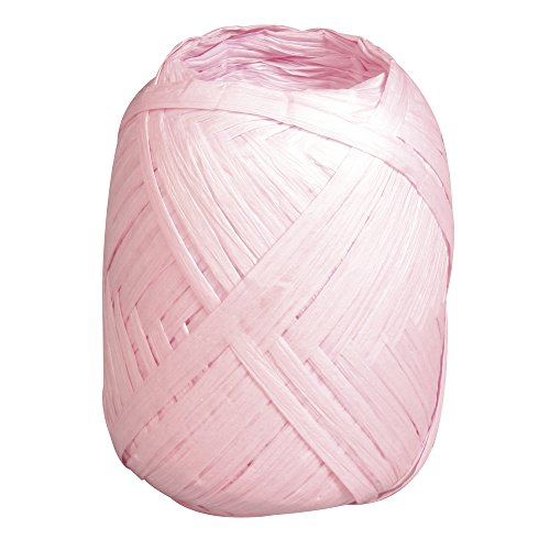 RAYHER 52002254 Premium Papierbast, aus 100% Holzfaser, Knäuel 75 m, zartrosa