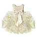 YiZYiF Baby Girls Christening Wedding Party Flower Dress With Bowknot Beige 6-9 Months