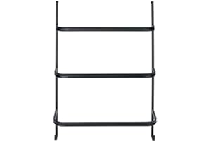 WENKO Toallero para puerta Irpinia negro - Con 3 barras toalleras, simplemente colgarlo en la puerta o en la pared de la cabina de ducha, Acero, 54.5 x 77.5 x 21.5 cm, Negro