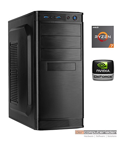 dercomputerladen Office PC System AMD, 7-1700 (Ryzen) 8x3,0 GHz, 32GB RAM, 2000GB HDD, nVidia GT730 -4GB, Windows 10 (Testversion) Computer Büro Multimedia