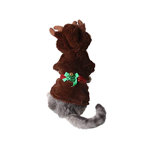 Preisvergleich Produktbild XUMING Hunde Katzen warme Kostüme, kreative Wapiti-Modellierung, Halsumfang verstellbar, Klett-Design für Halloween, Festivals, Party, Cosplay, S