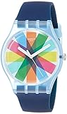 Swatch Herren Analog Quarz Uhr mit Silikon Armband SUON133