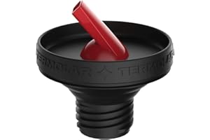 Tapón doble acción en forma de rosca con pico para termos Termolar. (negro y rojo, Plástico)