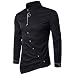 Produktbild Yazidan Herren BeiläUfig IrreguläR Slim Fit Lange äRmel Hemd Bluse Oberteile Stickerei T-Shirt Hemden Kurz Kapuzenpullover Mit Kapuze Sweatshirt Jacke Mantel Oberbekleidung Oben(Schwarz,XL)