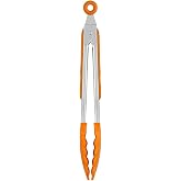 BRA Efficient | Kitchen Tongs 28.5 cm, Stainless Steel | With Nylon and Silicone, Combination of Modern Style and Functionali