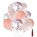Produktbild SKL Konfetti Luftballons 50pcs Pailletten Latex Ballons Roségold Transparente Konfetti Ballon Für Halloween, Weihnachten, Geburtstagsfeiern, Party, Hochzeitsfeiern