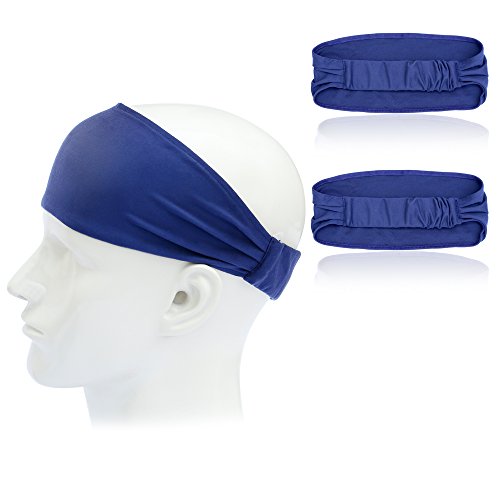 2-Stück Sport Stirnband Schweißband, Ipow Anti- Rutsch kopf schweissband, atmungsaktiv für Rennen, Joggen, Volleyball, Yoga, Fitness, Herren/ Damen Moderne Haarband - 2
