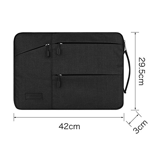 Acxeon Business Laptop Netebook Hülle Sleeve Tasche einfachen Stil Wasserabweisendes Nylongewebe Notebook Sleeve für MacBook Air / Pro Retina, Surface pro4, Ultrabook /Netbook (15.6″, Grau) - 4