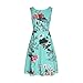 Produktbild VENMO Frauen Sleeveless O Hals Shirts Gedrucktes Vintages Kleid-Abend Party Lässige Kleider (XXL, green)