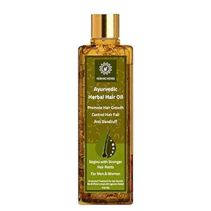 Ayurvedic Herbal Hair Oil Made with 21 Ayurvedic herbs to enhance health, Multipurpose Hair Growth and Anti Dandruff, Hair Fall control, Thick and Long hair By Hebhac Herbs (100ml)